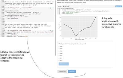 Teaching beginner-level computational social science: interactive open education resources with learnr and shiny apps